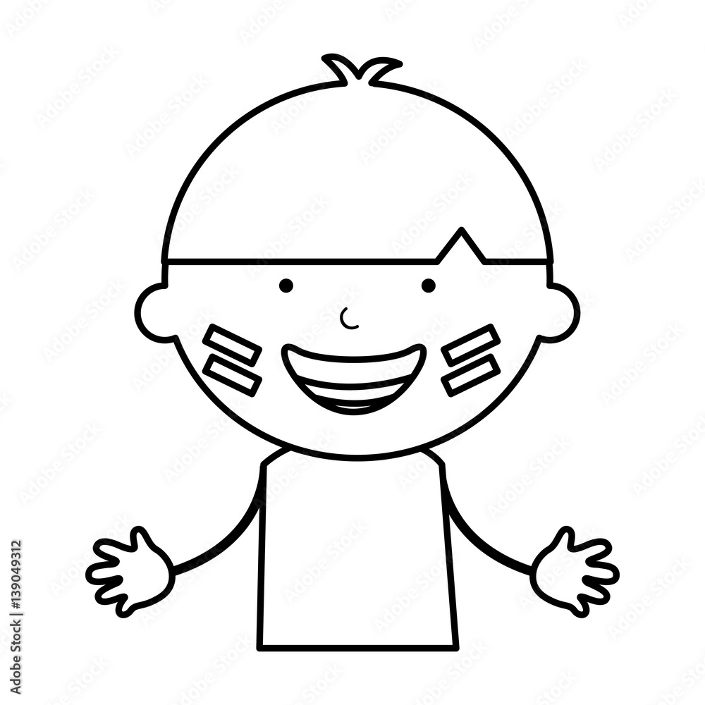 indian cute boy character vector illustration design