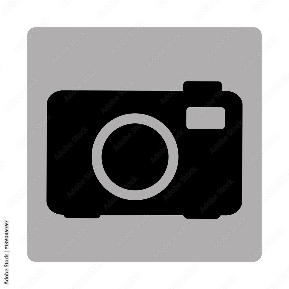 gray square frame with silhouette camera vector illustration Stock