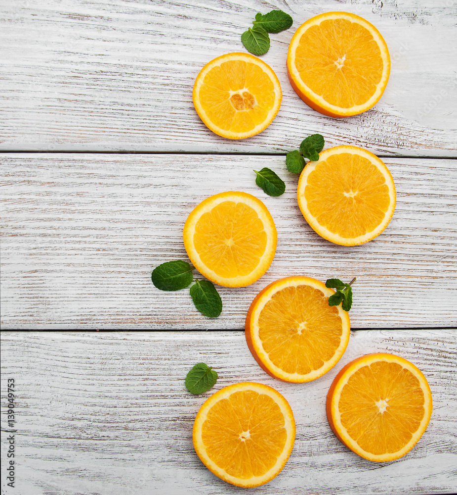 Slices of fresh oranges Slices of fresh oranges
