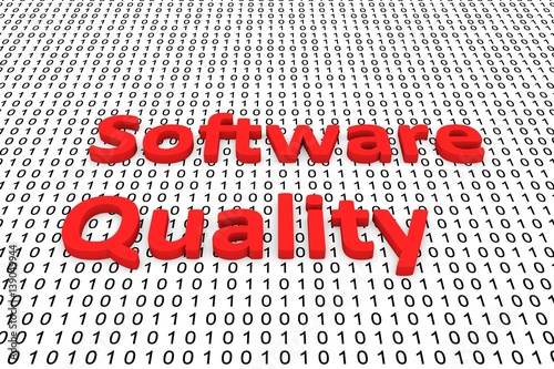 software quality in the form of binary code, 3D illustration