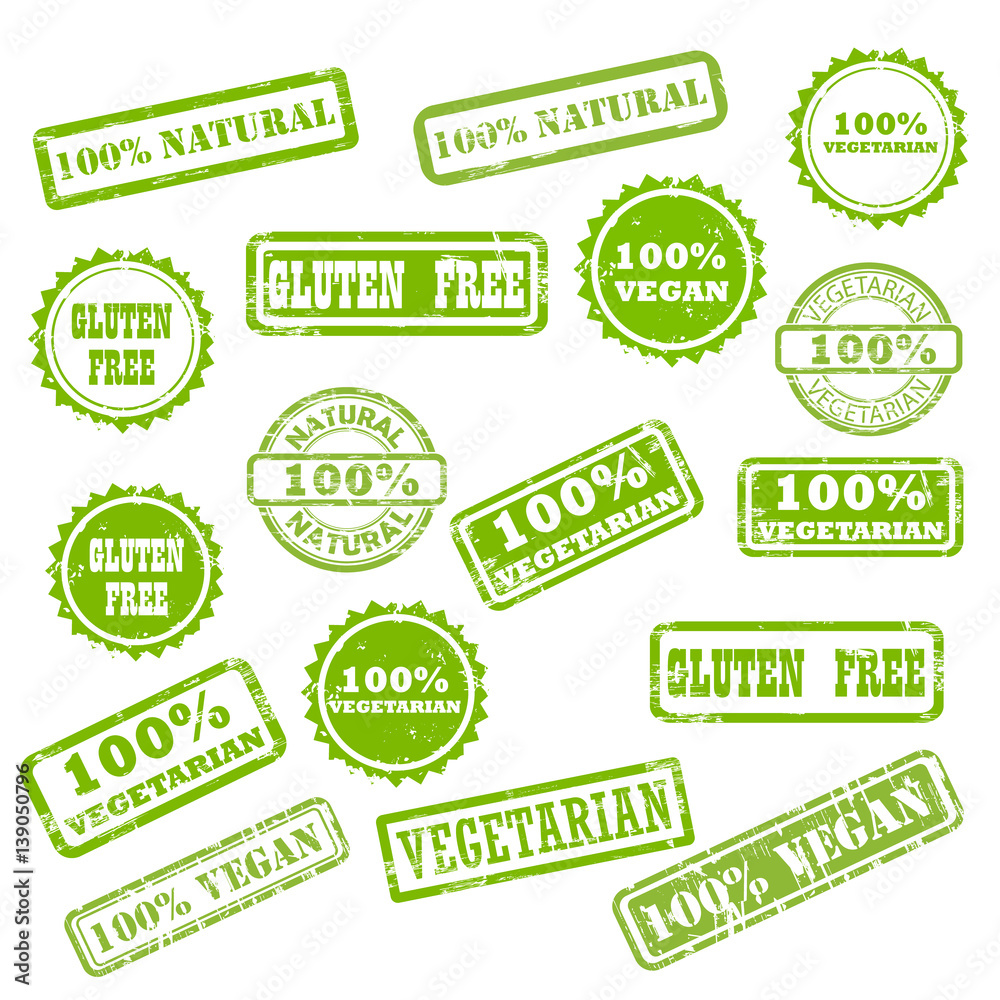 NATURAL, VEGAN, GLUTEN FREE stamp signs NATURAL, VEGAN, GLUTEN FREE stamp signs