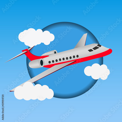 Flying  airplane  design eps 10 vector