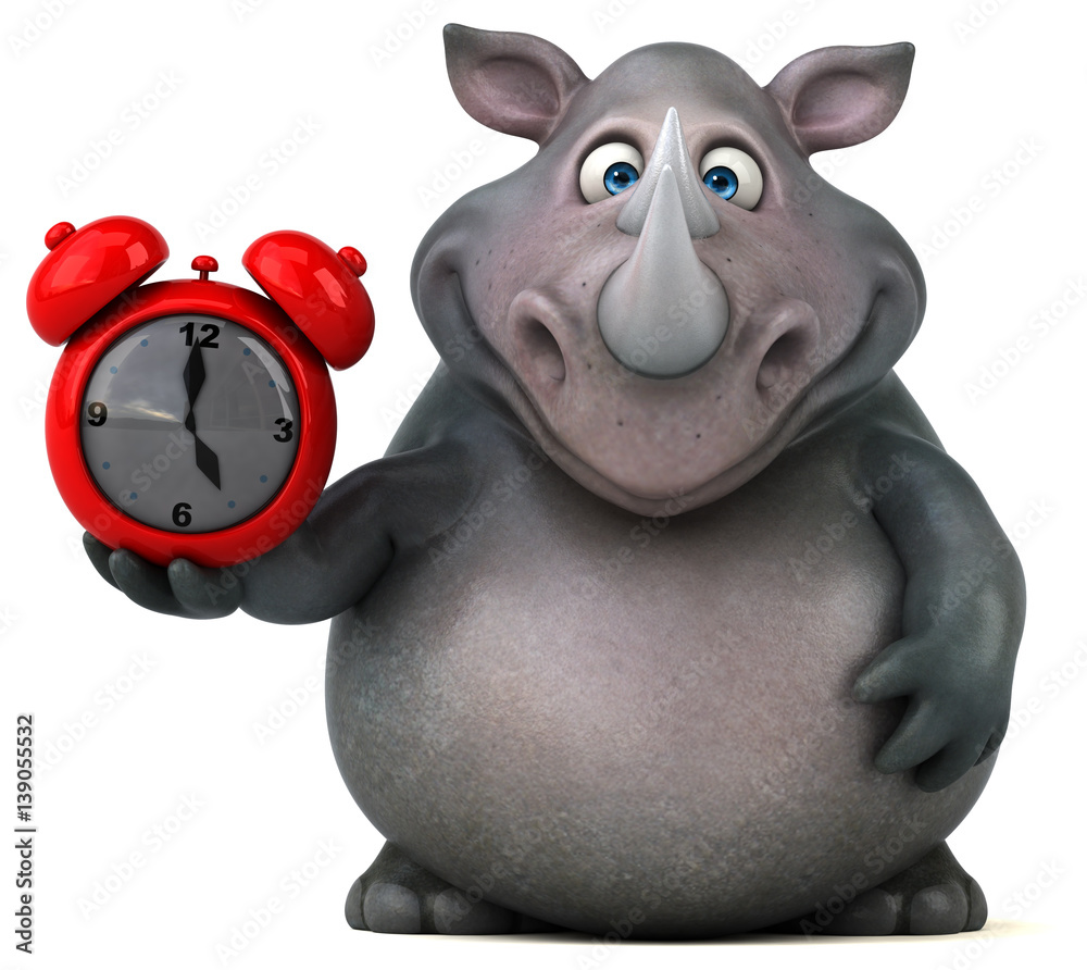 Naklejka premium Fun rhinoceros - 3D Illustration