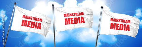 Tableau sur toile mainstream media, 3D rendering, triple flags