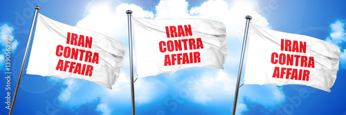 iran contra affair, 3D rendering, triple flags