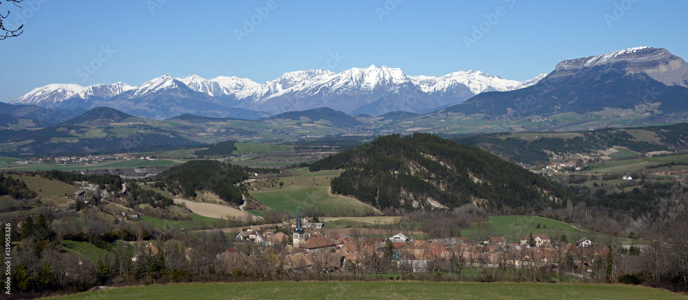 Bergpanorama Croix Haute bei Lus Auvergne