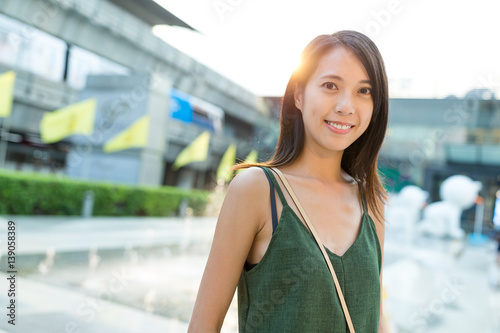 Young woman at street portrait