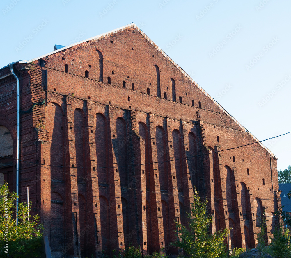 Brick warehouse wall