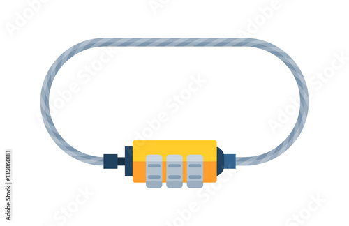 House door lock access equipment icon vector safety bike outdoor password privacy element with key and padlock protection security keyhole vector illustration.