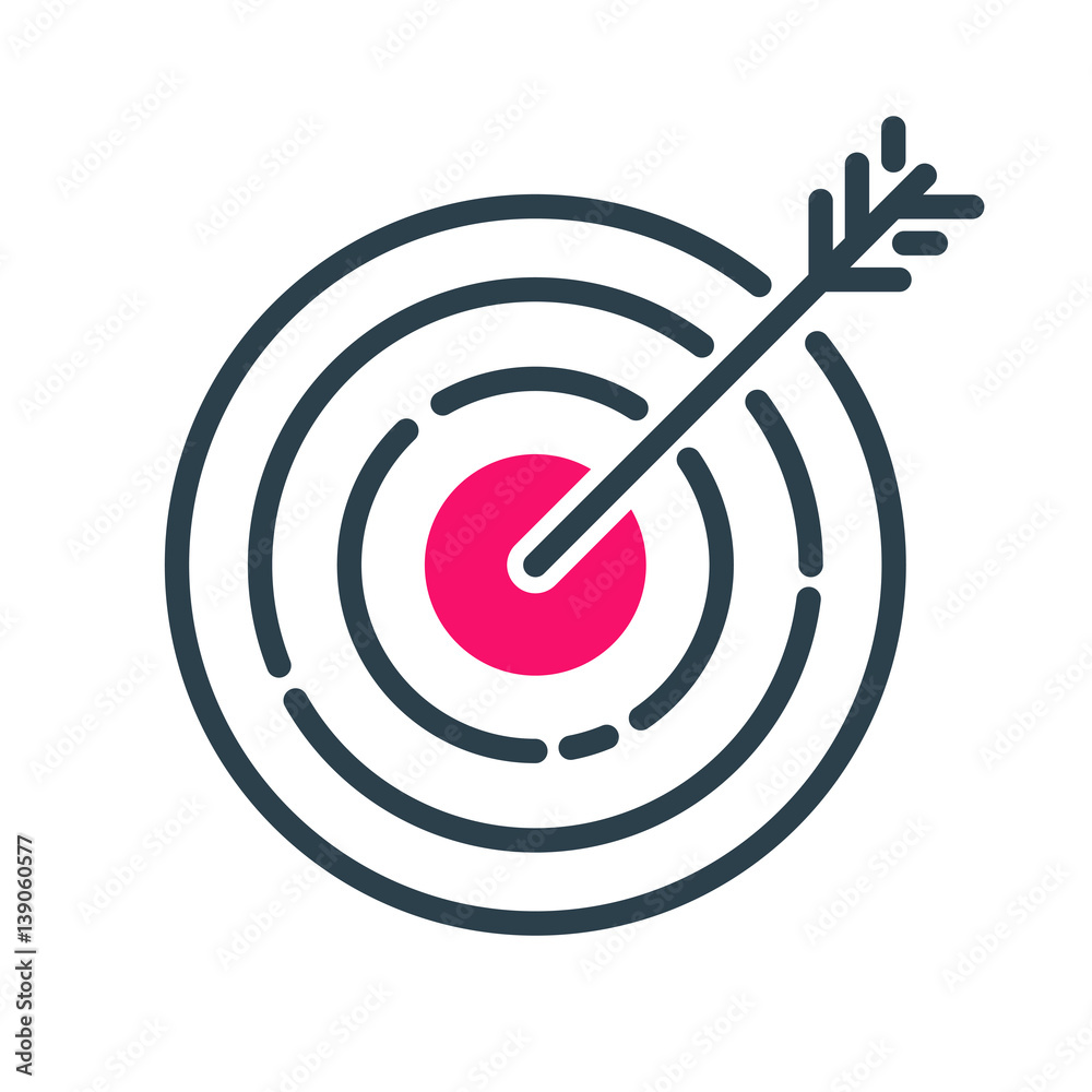 Motivation concept target chart icon business strategy development design and management leadership idea creativity office training vector. Motivation concept target chart icon business strategy development design and management leadership idea creativity office training vector.