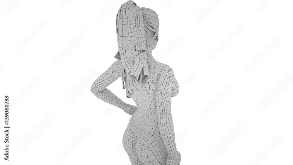 Digital mannequin woman isolated on white background, 3 d render Digital mannequin woman isolated on white background, 3 d render