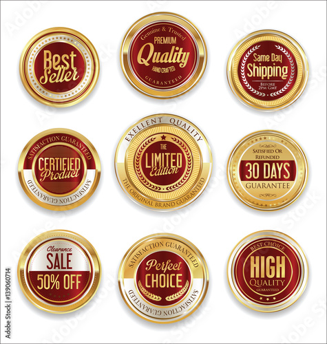 Sale luxury golden labels collection