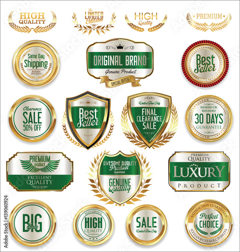 Sale luxury golden labels collection