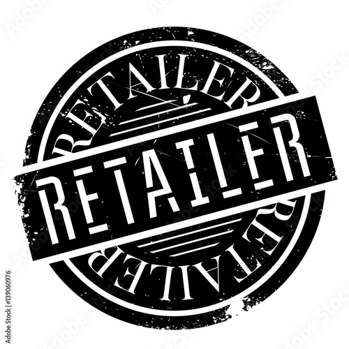 Retailer rubber stamp. Grunge design with dust scratches. Effects can be easily removed for a clean, crisp look. Color is easily changed.
