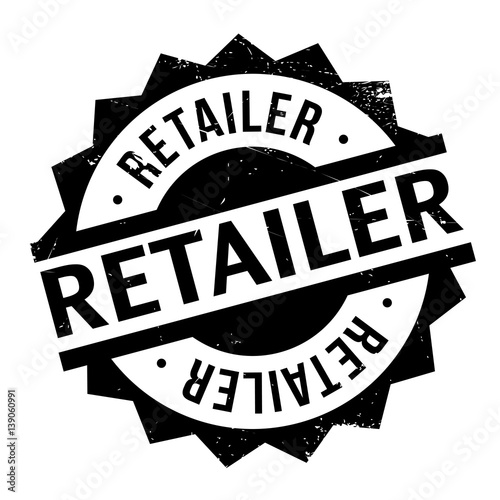 Retailer rubber stamp. Grunge design with dust scratches. Effects can be easily removed for a clean, crisp look. Color is easily changed.