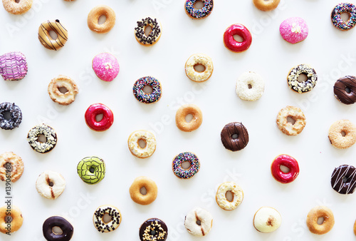 Group of Colorful Doughnut Bakery Sweet Dessert photo