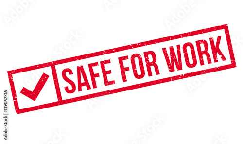 Safe For Work rubber stamp. Grunge design with dust scratches. Effects can be easily removed for a clean, crisp look. Color is easily changed.