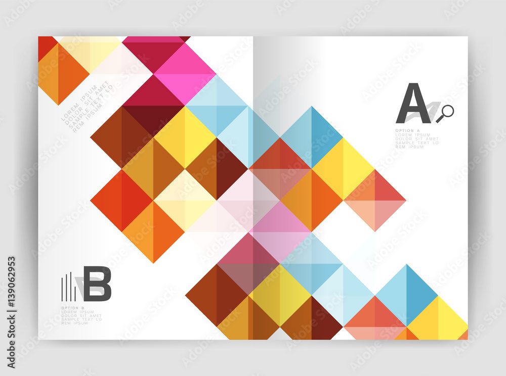 Modern minimalistic geometrical square business leaflet template Modern minimalistic geometrical square business leaflet template