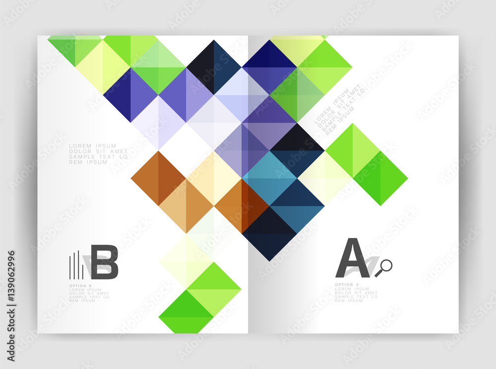 Modern minimalistic geometrical square business leaflet template Modern minimalistic geometrical square business leaflet template