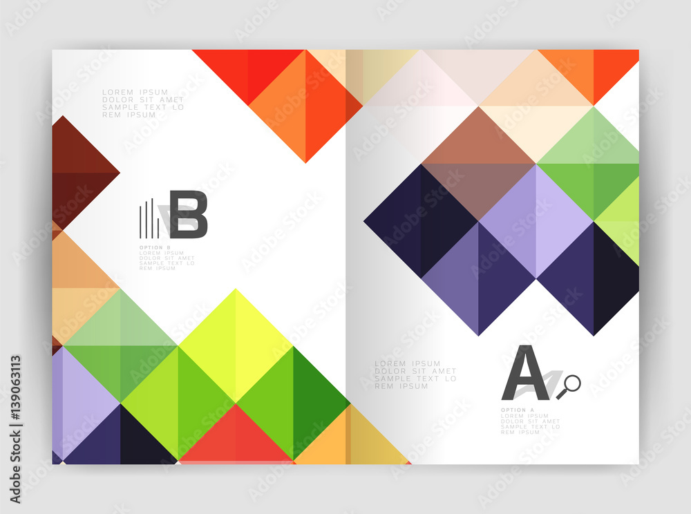 Modern minimalistic geometrical square business leaflet template Modern minimalistic geometrical square business leaflet template
