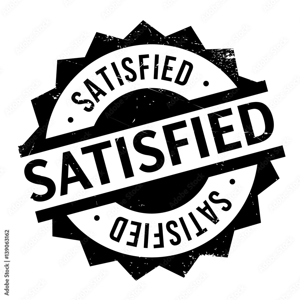 Satisfied rubber stamp. Grunge design with dust scratches. Effects can be easily removed for a clean, crisp look. Color is easily changed. Satisfied rubber stamp. Grunge design with dust scratches. Effects can be easily removed for a clean, crisp look. Color is easily changed.