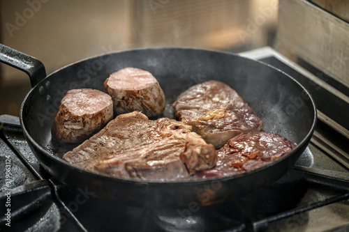 Juicy grilled steaks