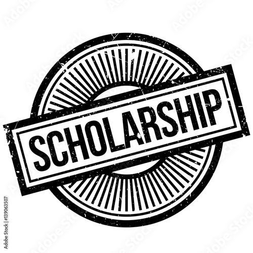 Scholarship rubber stamp. Grunge design with dust scratches. Effects can be easily removed for a clean, crisp look. Color is easily changed.