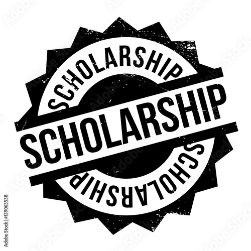 Scholarship rubber stamp. Grunge design with dust scratches. Effects can be easily removed for a clean, crisp look. Color is easily changed.