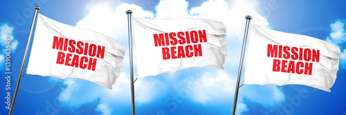 mission beach, 3D rendering, triple flags