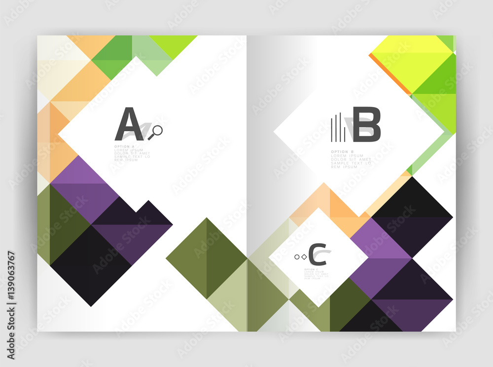 Vector square leaflet, business a4 print template Vector square leaflet, business a4 print template