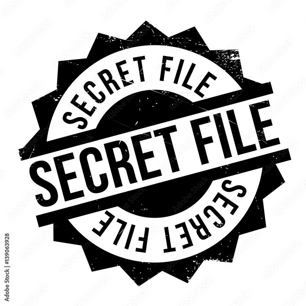 Secret File rubber stamp. Grunge design with dust scratches. Effects can be easily removed for a clean, crisp look. Color is easily changed. Secret File rubber stamp. Grunge design with dust scratches. Effects can be easily removed for a clean, crisp look. Color is easily changed.