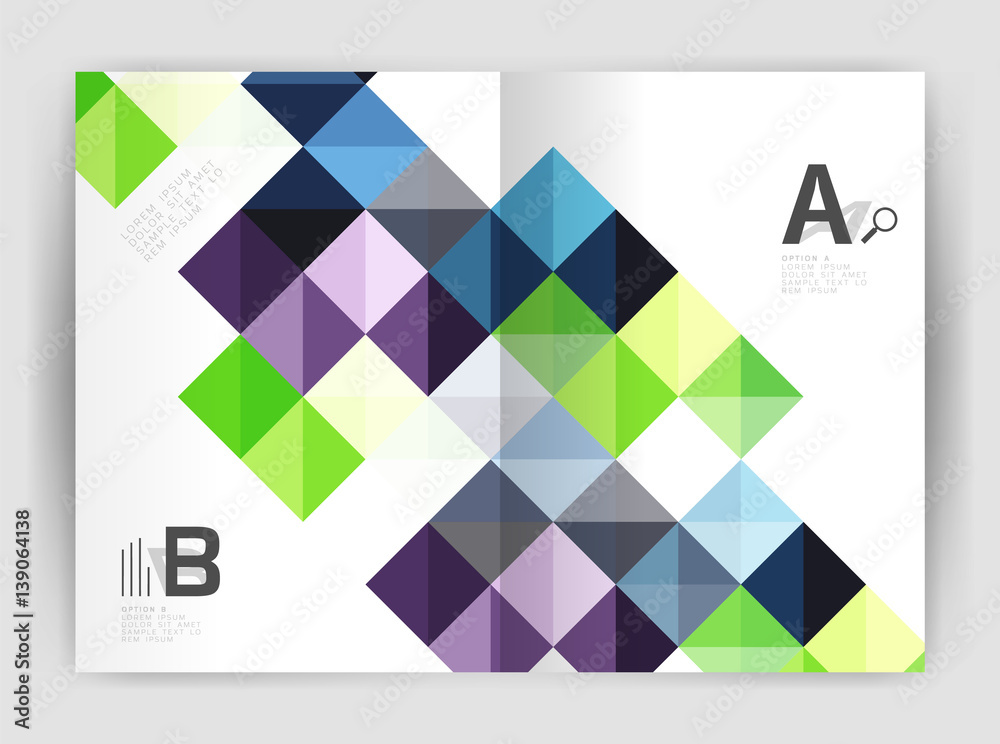 Minimalistic square brochure or leaflet business template Minimalistic square brochure or leaflet business template