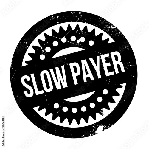 Slow Payer rubber stamp. Grunge design with dust scratches. Effects can be easily removed for a clean, crisp look. Color is easily changed. photo