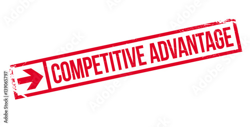 Competitive Advantage rubber stamp. Grunge design with dust scratches. Effects can be easily removed for a clean, crisp look. Color is easily changed.