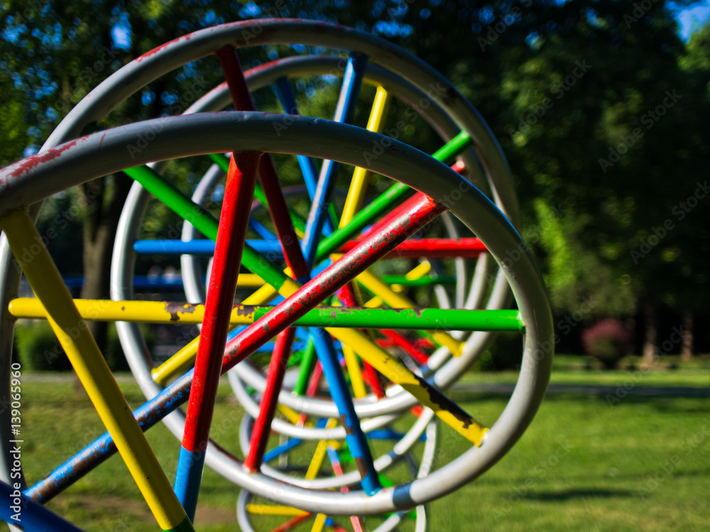Huge and colorful DNA model in a park at Belgrade, Serbia