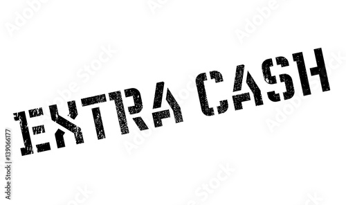 Extra Cash rubber stamp. Grunge design with dust scratches. Effects can be easily removed for a clean, crisp look. Color is easily changed.