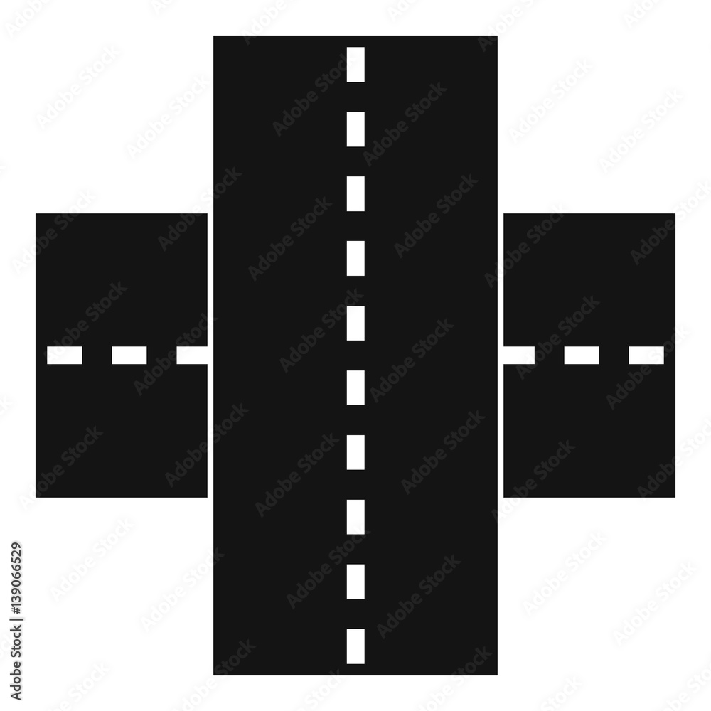 Two roads icon, simple style Two roads icon, simple style