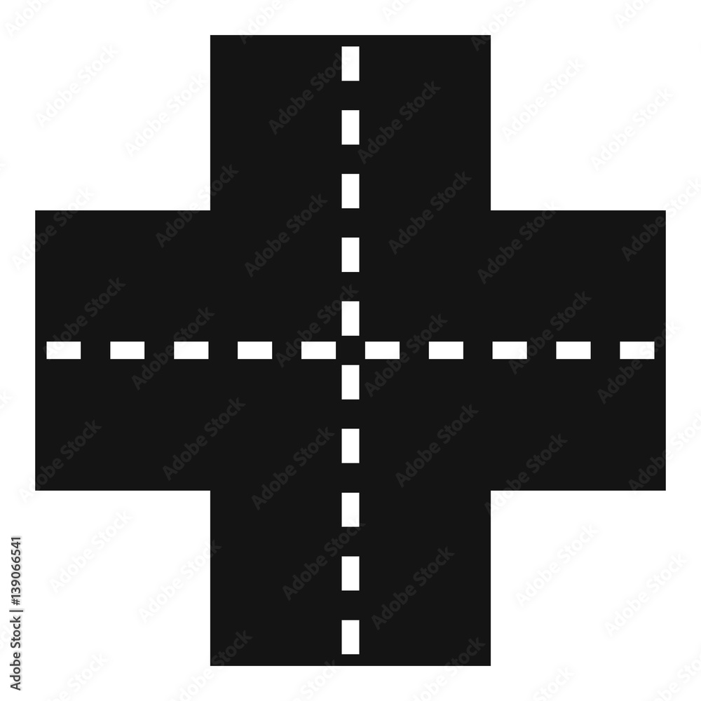 Crossroad icon, simple style Crossroad icon, simple style
