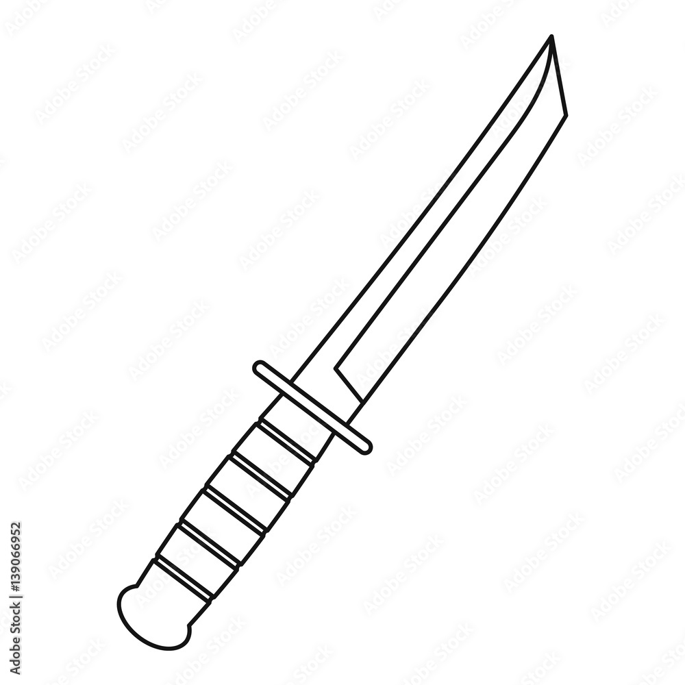 Little knife icon, outline style