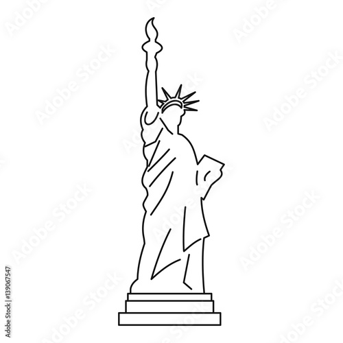 Statue of liberty icon , outline style