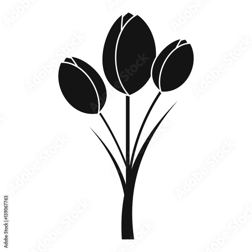 Tulips icon , simple style
