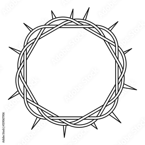 Crown of thorns icon , outline style