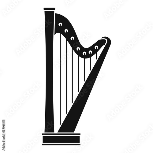 Harp icon, simple style