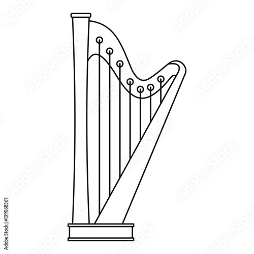 Harp icon , outline style