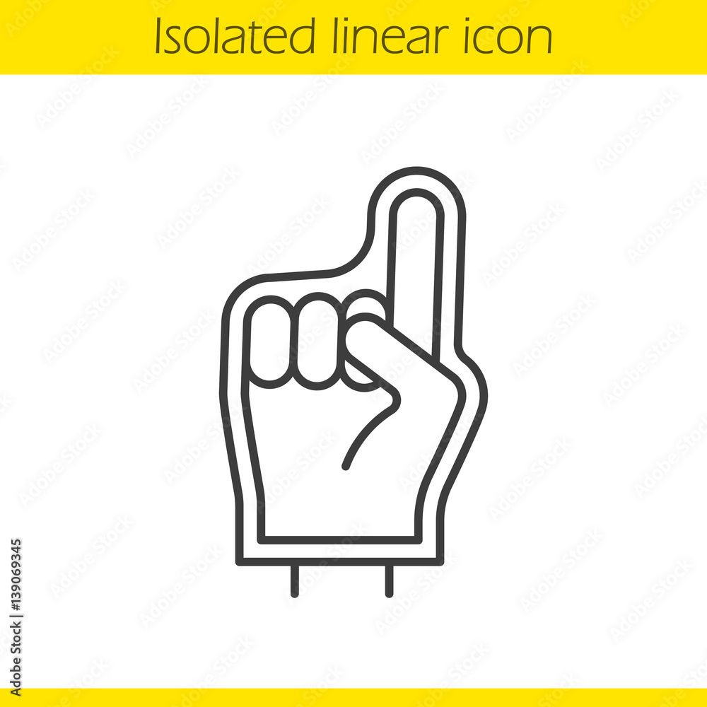 Foam finger linear icon Foam finger linear icon