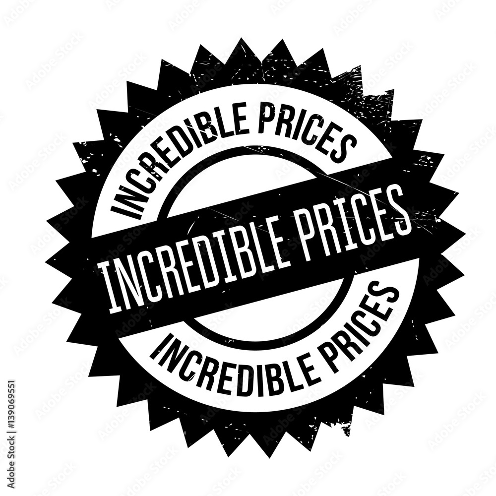 Incredible Prices rubber stamp. Grunge design with dust scratches. Effects can be easily removed for a clean, crisp look. Color is easily changed. Incredible Prices rubber stamp. Grunge design with dust scratches. Effects can be easily removed for a clean, crisp look. Color is easily changed.