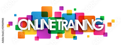 "ONLINE LEARNING" Colourful Vector Letters Icon