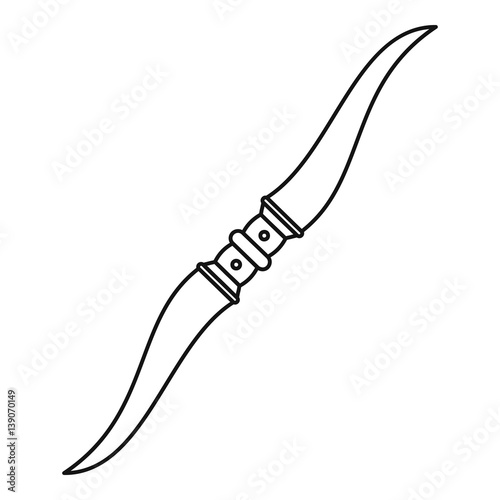 Steel throwing knife icon, outline style