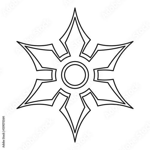 Shuriken icon, outline style