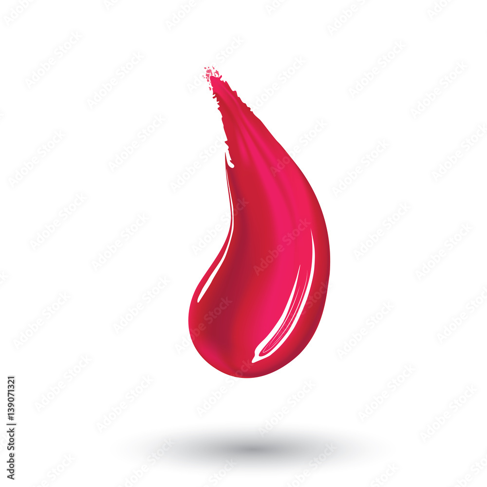 lipstick smear on white background. Beauty and cosmetics minimalist